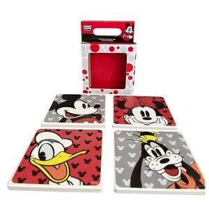 Mickey Mouse and Friends Ceramic Coasters 2016 Set Of 4